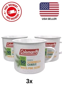 ( Lot Of 3 )Coleman Outdoor Citronella Candle White Pine Scent, Burns 50 Hours,  - Picture 1 of 1