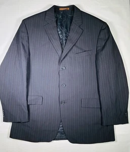 Michael Kors Men Size 44R 100% Wool Suit Jacket Sport Coat Blazer Black Stripes - Picture 1 of 14