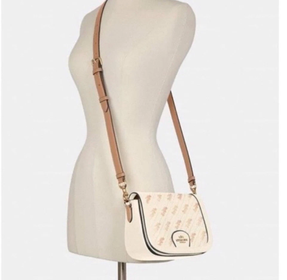 Bandolera Coach de cuero beige Carriage color crema blanco roto estilo solapa Foto 1 de 4