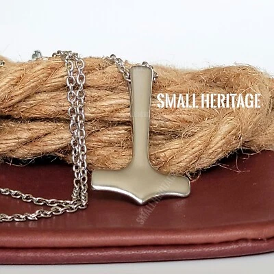 Thor Mjolnir Viking Necklace Hammer Pendant Odin Norse Amulet Men Small Heritage - Image 1 of 4