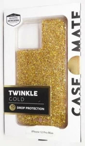 Case-Mate Twinkle Gold 10ft Drop Protection Case for iPhone 12 Pro Max - Gold - Photo 1 sur 2