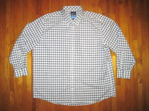Stafford Cool Max Regular Fit Tan/Blue Check Dress Shirt 2XL 18-18.5 34-35 New - Picture 1 of 8
