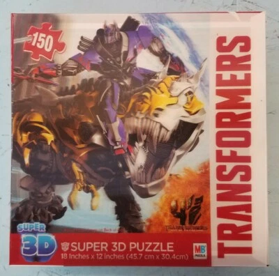TRANSFORMERS SUPER 3D PUZZLE 150 Pieces NEW! Optimus Prime, Grimlock, Dinosaur - Image 1 of 4