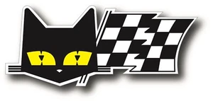 SEV Marchal 24 Hours Le man Cat Checkered Flag Race Bumper Sticker Decal - Foto 1 di 2