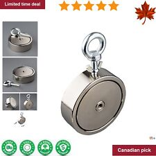 Double Sided 2400LBS Neodymium Recovery Magnet - Strong Pull Force - M10 Eyebolt