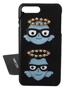 DOLCE & GABBANA Phone Case Cover Black Angels Studs iPhone 7-8 Plus RRP $400 - Picture 1 of 7