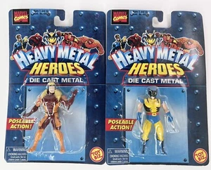 Marvel Heavy Metal Hero Diecast Poseable Action Figure Lot Wolverine Sabertooth - Picture 1 of 5
