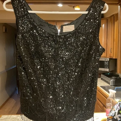 Top con cuentas vintage de mujer 100 % lana corona británica colonia de Hong Kong talla mediana Foto 1 de 4