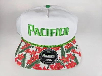 Pacifico Beer Rope Floral Golfer Snapback Adjustable Hat Lids Exclusive Cap - Image 1 of 4