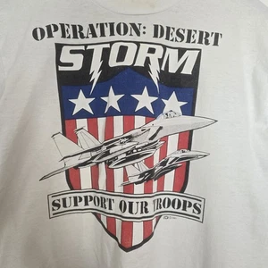 Camiseta De Colección 1991 Operation Desert Storm Puntada Única Apoya a Nuestras Tropas L - Imagen 1 de 12