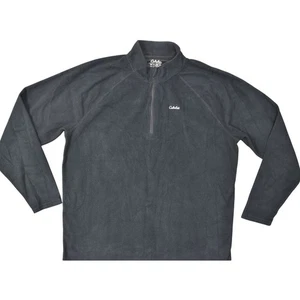 Cabela's Black Pullover Sweater 2XLT Big & Tall Polyester Fleece 1/4 Zip Solid - Picture 1 of 7