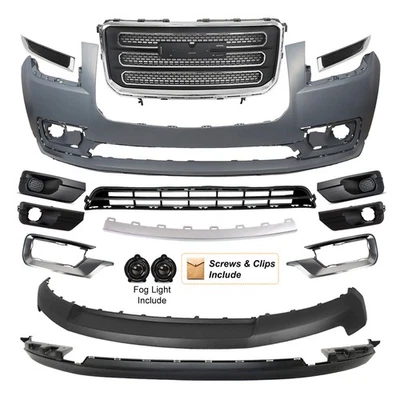 Front Bumper Cover Grille with Fog Light Assembly Kit For 2013-2016 GMC Acadia Foto 1 de 4
