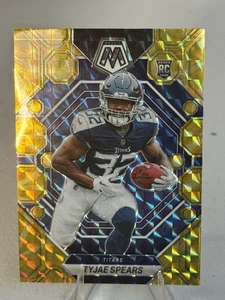 Tyjae Spears Tennessee Titans 2023 Panini Mosaic RC Reactive Yellow Mosaic - Picture 1 of 2