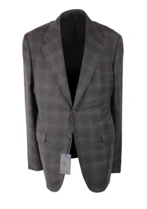 Prada Gray Checked Wool Cashmere Suit Size 54L / 44L U.S. New With Tags - Picture 1 of 8