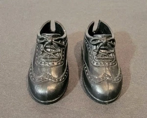 Ken Barbie Doll Dress Shoes PairAccessories Clothing Black Wingtip Oxford Style - Picture 1 of 3