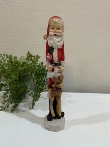 Vintage Harz Santa Rentier dünne Zuckerstange Weihnachten Urlaub Figur 7 5/8" hoch - Bild 1 von 8