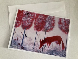 Tiffany Lynch Foxy 2012 Blank Greeting Card w/Envelope Pomegranate 4.75 x 6.75 - Picture 1 of 5