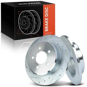 Drilled Brake Rotors for Chrysler Town & Country Dodge Grand Caravan 97-07 Rear - Picture 1 of 8