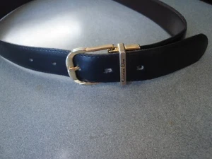 FAB CHRISTIAN DIOR ITALY REVERSIBLE BLACK/BROWN LEATHER BELT SZ SMALL - Picture 1 of 8
