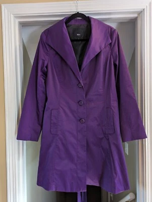 Abrigo de vestir de lluvia vintage Massimo para mujer grande púrpura satinado con cinturón  Foto 1 de 4
