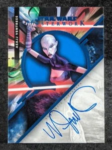 2022 Topps Star Wars Masterwork ASAJJ VENTRESS 65/99 Auto Blue Foil SP #MWA-NF - Picture 1 of 3