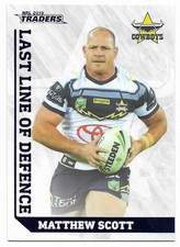 2019 Nrl Traders Last Line of Defence (LD18) Matthew SCOTT Cowboys