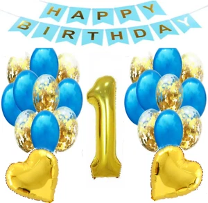 1st Happy Birthday Foil Balloons One-year-old Baby Boy Girl Number 1 Party Decor - Picture 1 of 1