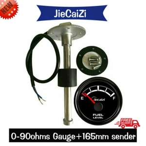 Jiecaizi Fuel level gauge with sender 0-90ohms for car boat blue led 9-32V black - Picture 1 of 8