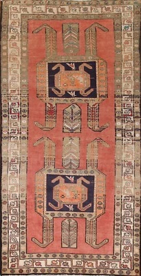 Alfombra de área vintage geométrica tribal Ardebil 5'x10' lana hecha a mano alfombra nómada Foto 1 de 4