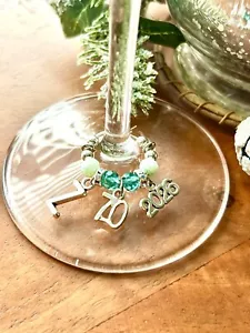 70th Birthday Wine Glass Charm, Handmade, Personalised Keepsake, Celerbration - Picture 1 of 4