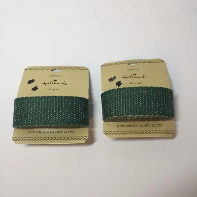 2 packs of Green Tan Burlap Ribbon Trim 3 Yards x 1.5" - Image 1 of 4