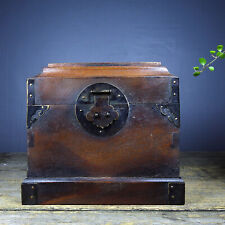 21 cm China Rosewood Box Seal box inlay shell Pine crane natural Wood Box