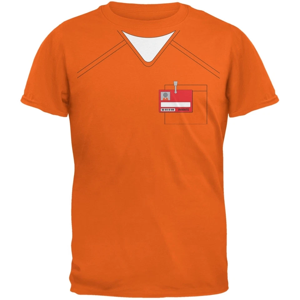 Camiseta Disfraz Uniforme Prisionero Naranja Adulto Foto 1 de 1