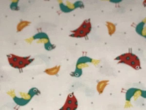 Fabric Birds Love Grows Here on Cream Cotton by the 1/4 yard - Picture 1 of 4