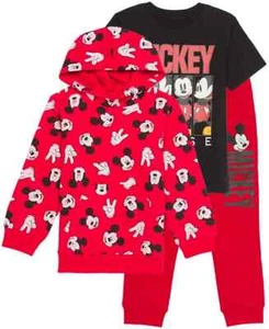 NWT Disney Junior HYBRID Little Boys Mickey Walking Cool Bundle Fleece 3-pc. Set - Picture 1 of 3