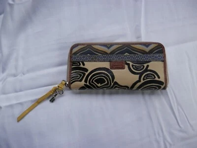 Fossil KEY-PER Muñequera Recubierta Cartera Bolso sin asas Cremallera Organizador Amarillo Azul 3792 Foto 1 de 4