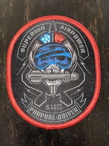 5.11 TACTICAL Patch Skull~SUPERIOR AIRPOWER~Fighter Pilot Missile~PURPOSE DRIVEN - Picture 1 of 5