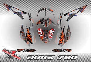 FULL Custom GRAPHICS KIT FOR KTM DUKE 790 890 2017 2018 2019 2020 2021 Chaos - Picture 1 of 1