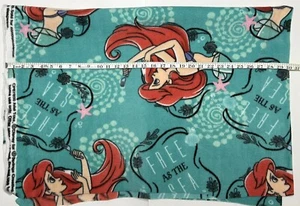 NEW Fleece fabric by the yard - Disney Ariel Toss - Free As The Sea - 58” Wide - Picture 1 of 2