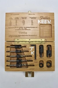 Vintage FULLER COUNTERSINK DRILL SET TOOLS in ORIGINAL WOOD CASE #07616 - Picture 1 of 6