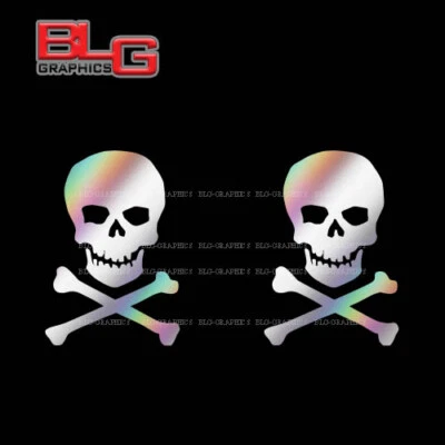 Skull and Bones Decal Sticker (2), Truck, Boat, Pirate Flag Cross Tactical Car - Image 1 of 2