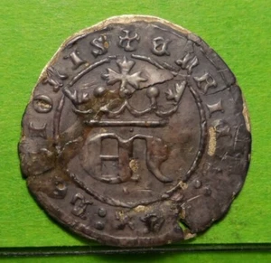 ENRIQUE II (1368-1379) 1/2 Real, BURGOS, Plata, ESPAÑA, Grieta Reparada. - Imagen 1 de 2