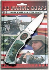 U.S. Marine Corps Collector Super Pocket Knife with 420J2 Stainless Steel Blade - Picture 1 of 1