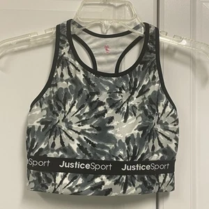 Justice Girl’s Size 34 Seamless Longline Sports Bra Racerback Great Used cond - Picture 1 of 6