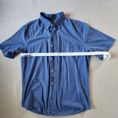 The FOUNDRY Supply Co LT Shirt Cotton Button Up Blue Plaid Tall Preppy Farmer - Image 1 of 4