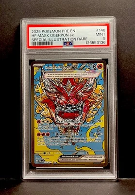 Pokémon TCG Hearthflame Mask Ogerpon EX 148/131 Prismatic Evolutions SIR PSA 9 - Image 1 of 2