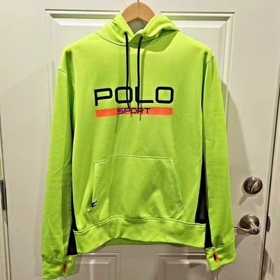 Polo Sport Ralph Lauren Performance Pullover Sudadera con Capucha Para Hombre Talla Grande Verde Neón Foto 1 de 4