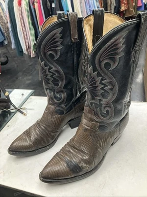 Botas de Vaquero Western Vintage Dan Post Verde Teju Lagarto Para Hombre Talla 10.5 D Hechas en EE. UU. Foto 1 de 4