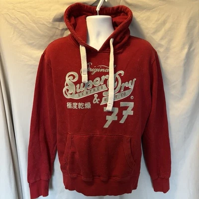 Superdry Sudadera con Capucha “The Tin Tab co.” Para Hombre Talla 2XL Rojo Gamuza Gráfico Foto 1 de 4