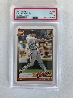 1991 TOPPS BASEBALL NO150 CAL RIPKEN JR. ЩИТ ПУСТЫНИ PSA 9 КАК НОВЫЙ - Изображение 1 из 2